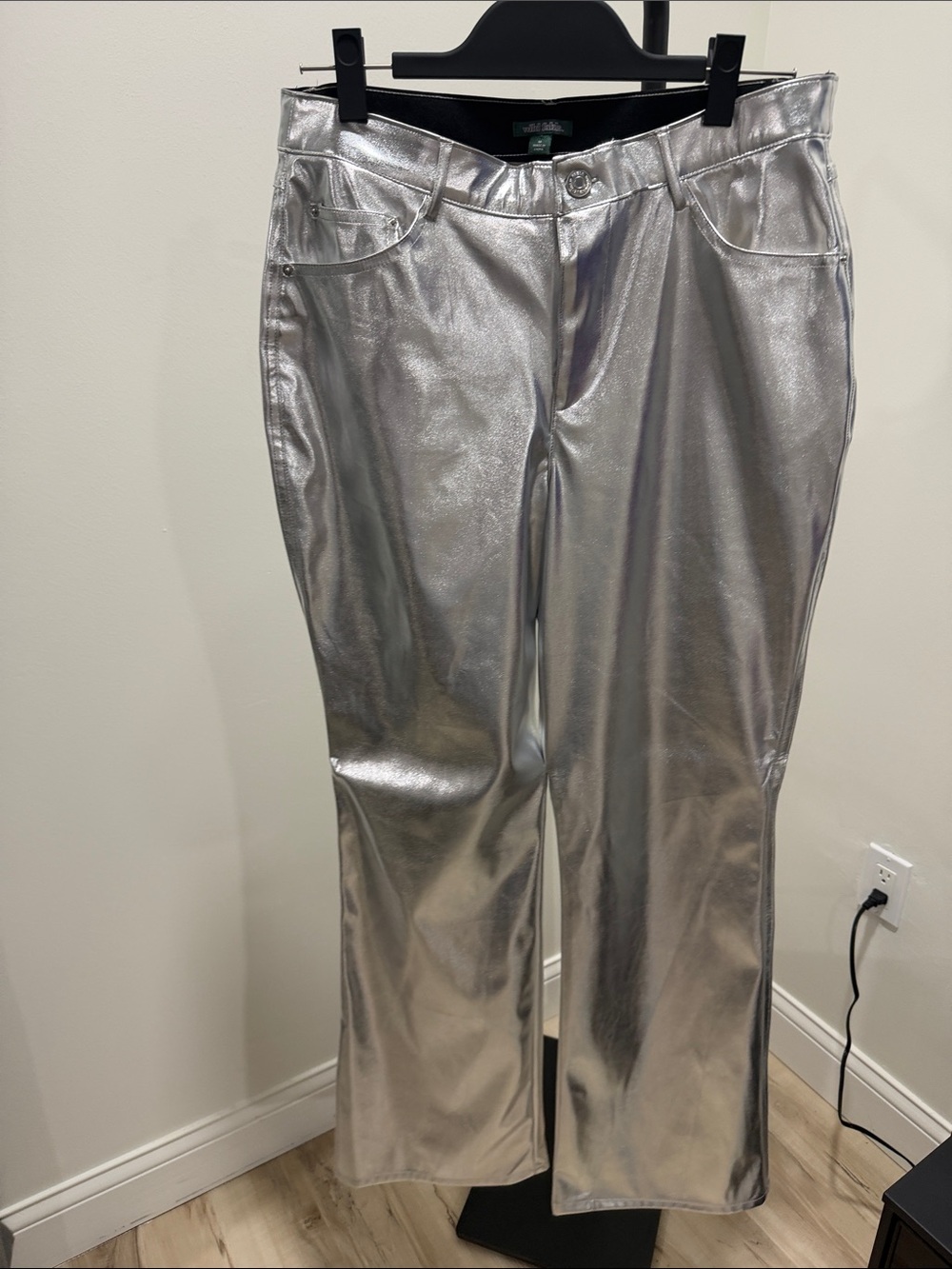 wild fable Metallic Silver Flare Jeans